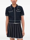 Malbon Golf Jacqueline contrast-trim short-sleeved cardigan