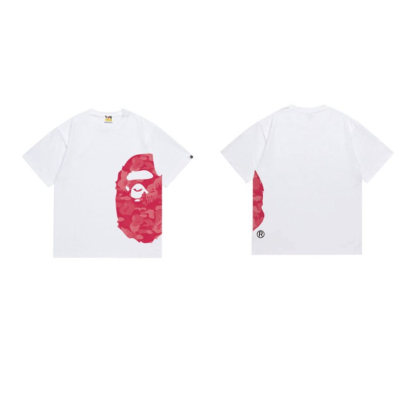 BAPE Pink Ape Face Side Graphic T-Shirt