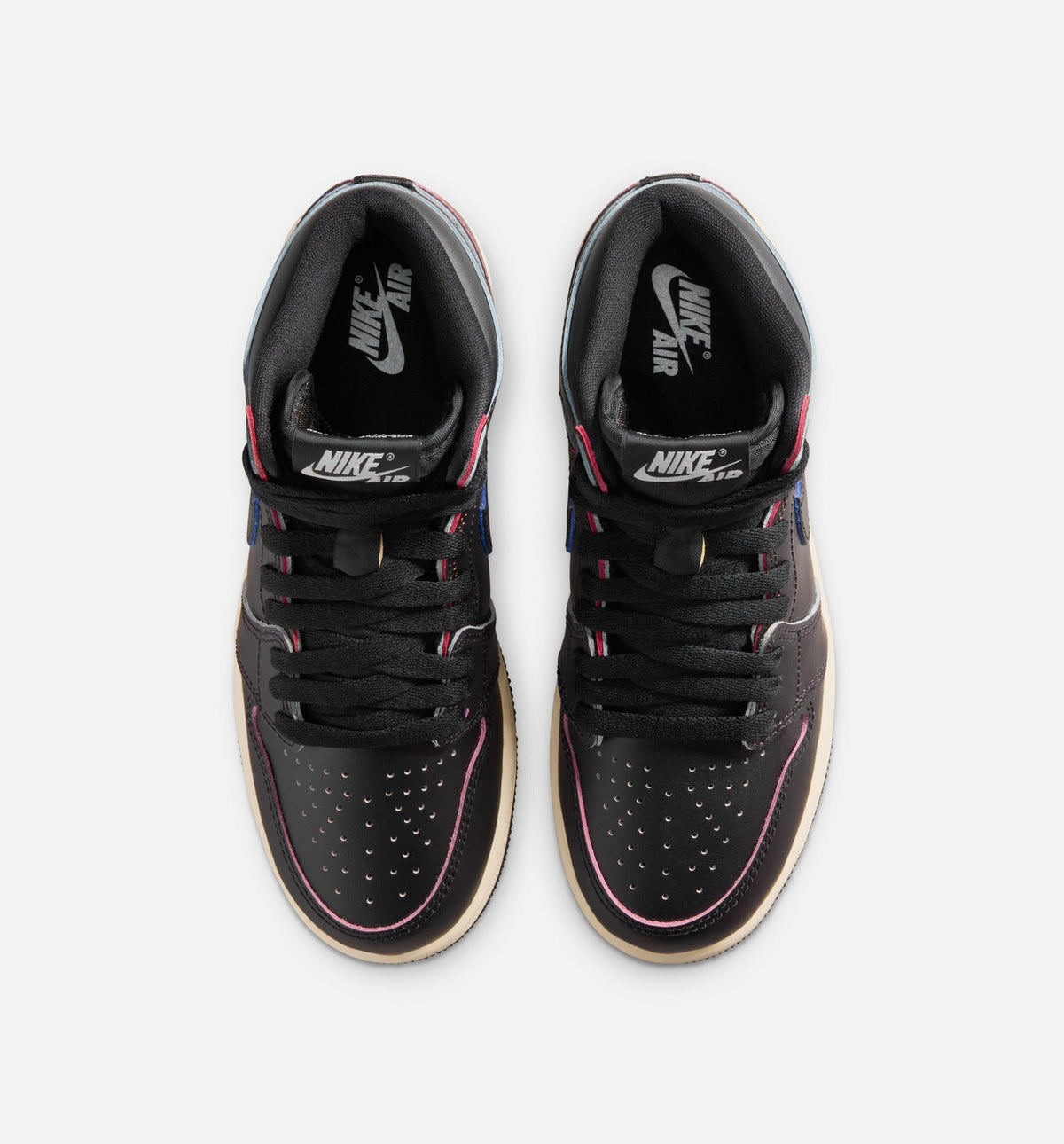 Air Jordan 1 Retro High OG Black and Muslin Grade School Lifestyle Shoe - BlackBlackMuslin