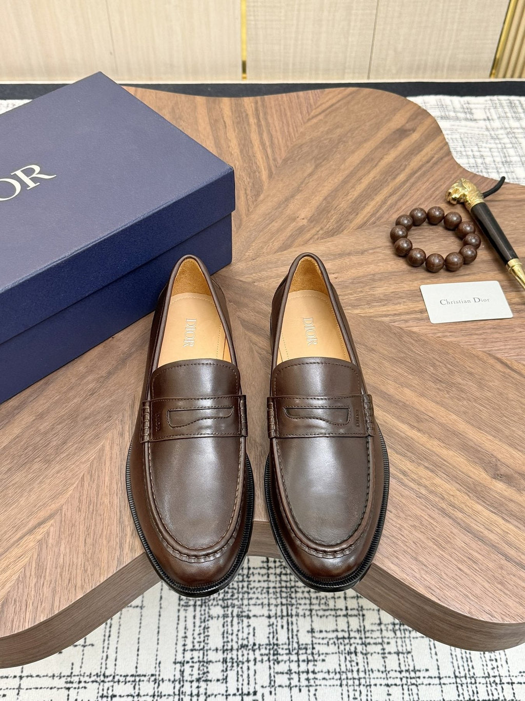 Dior Leather Penny Loafers